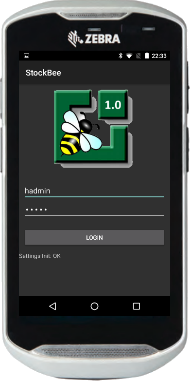 StockBee running on a Zebra TC56 rugged barcode scanner